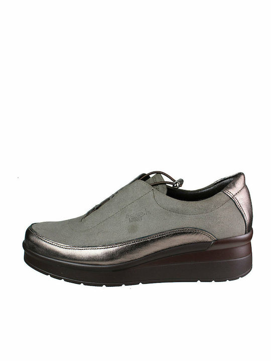Ανατομικά Γυναικεία Slip-On Δερμάτινα Μπεζ