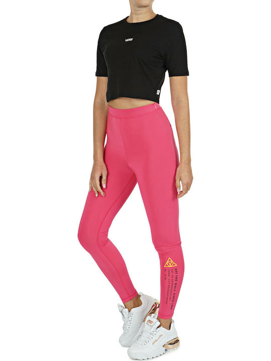 Flying V Γυναικείο Αθλητικό Crop Top Κοντομάνικο με V Λαιμόκοψη Μαύρο