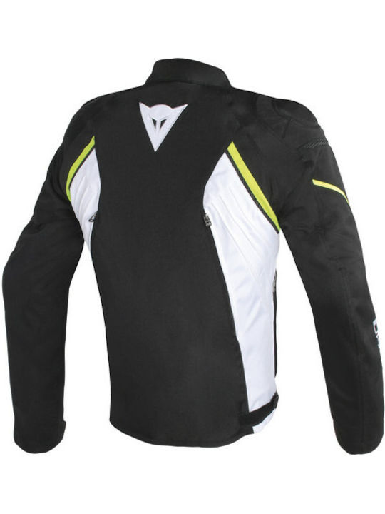 Dainese Avro D2 Tex Χειμερινό Ανδρικό Μπουφάν Μηχανής Black/White/Yellow-Fluo