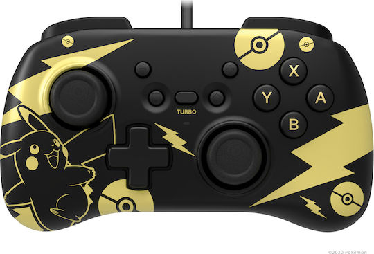 Hori Horipad Mini Ενσύρματο για Switch Pokémon: Pikachu Black & Gold