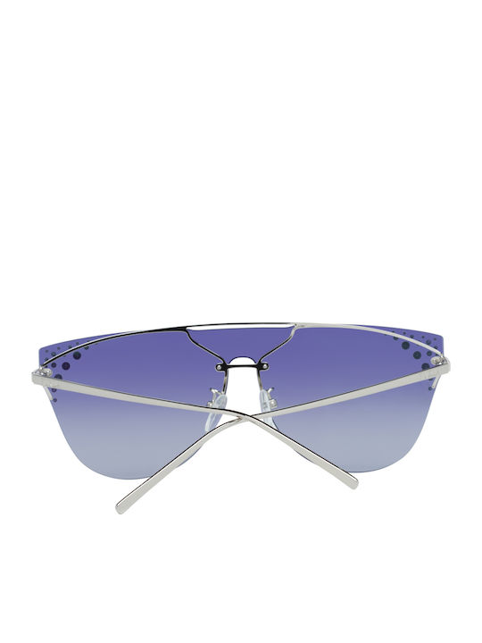 Furla Women's Sunglasses with Silver Metal Frame and Blue Gradient Lens SFU225 579X