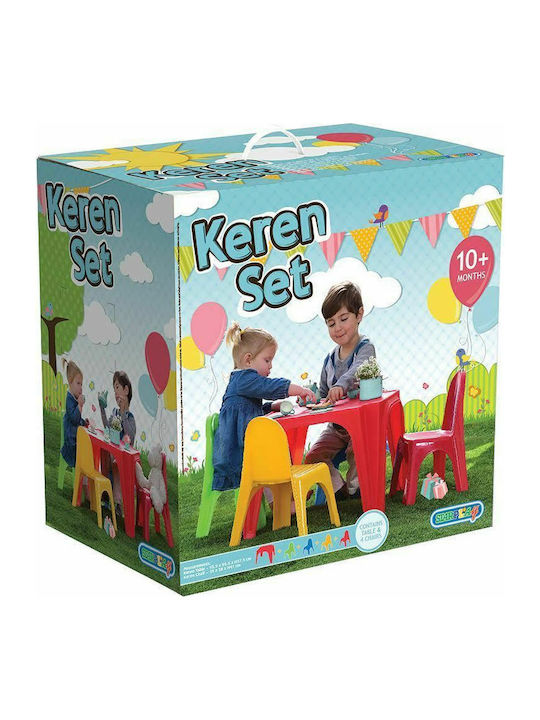 Keren Kids Table and Chairs Set made of Plastic Multicolour Starplay