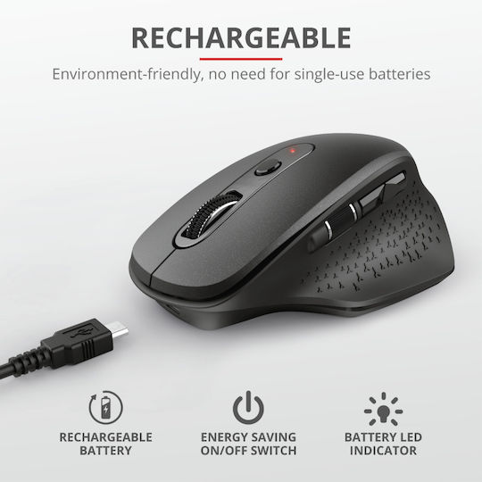 Trust Ozaa Wireless Ergonomic Mouse Black