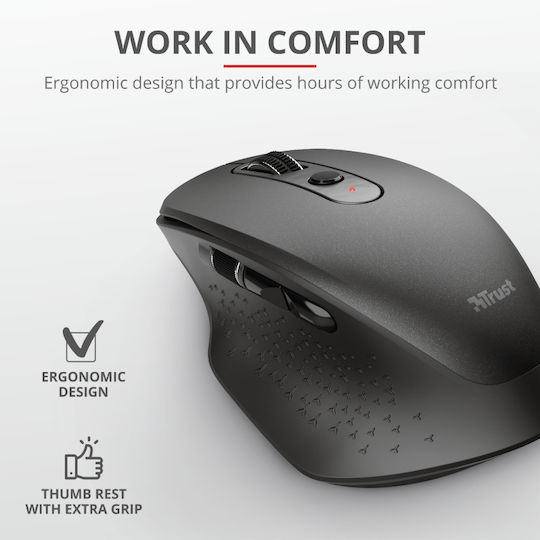 Trust Ozaa Wireless Ergonomic Mouse Black