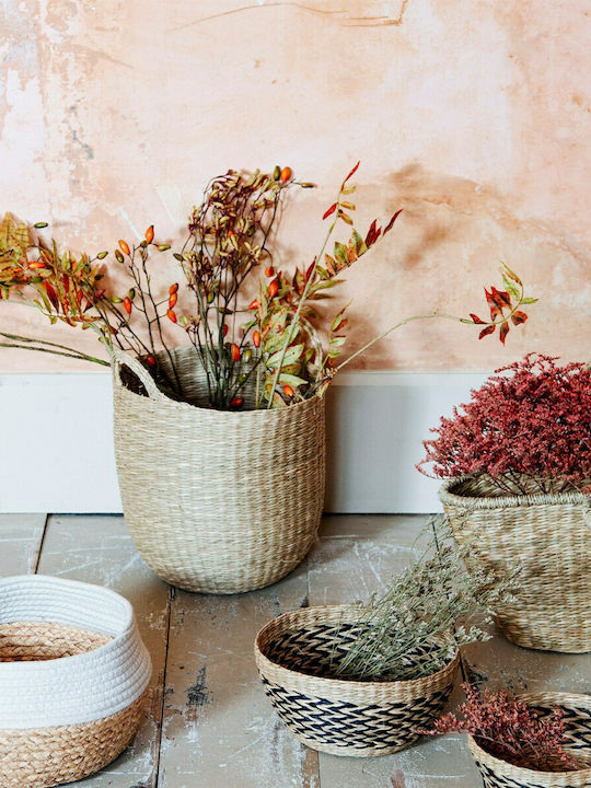 Sass & Belle Decorative Basket Wicker with Handles Kαφέ Woven 30x30x37.5cm