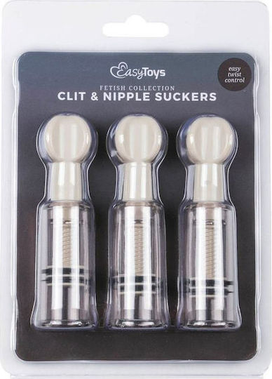 Easytoys Fetish Collection Αναρροφητής Sfârcuri Sugători de sfârcuri și clitoris Transparent 3buc