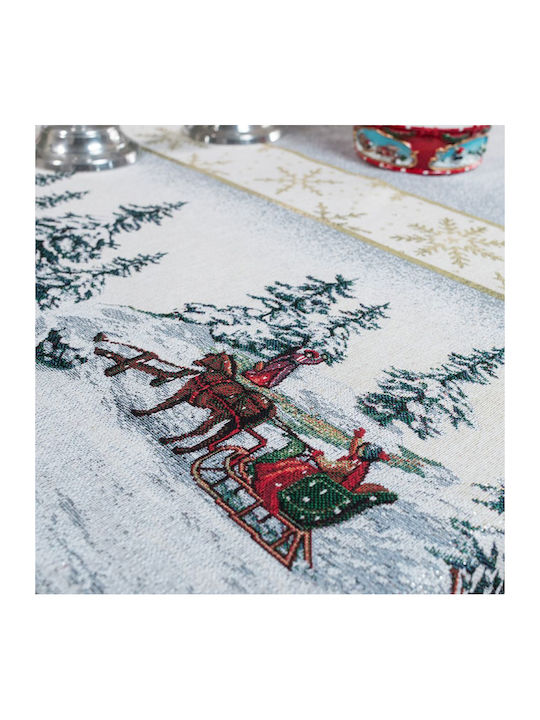 Teoran Flake Christmas Fabric Tablecloth Ornament L220xW140cm