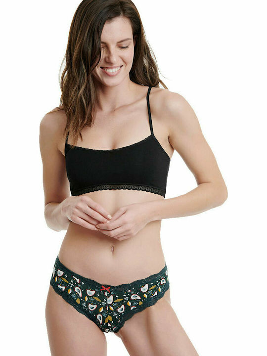 Damen Slip 2Pack mit Spitze Grün