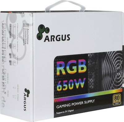 Inter-Tech Argus RGB-650W CM II 650W Μαύρο Τροφοδοτικό Υπολογιστή Semi Modular 80 Plus Gold