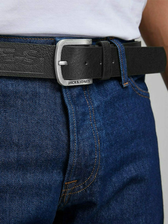 Men's Belt from Artificial Leather Black
