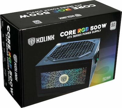 Kolink Core RGB 500W Τροφοδοτικό Υπολογιστή Full Wired 80 Plus Standard