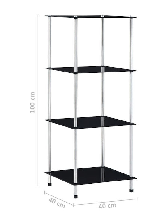 Βιβλιοθήκη Μαύρη 40x40x100εκ.