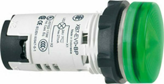 Schneider Electric Harmony XB7 Indicating Light Industrial Type Indicative LED Bulb Ø22 230V Green XB7EV03MP