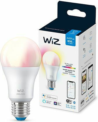 WiZ Smart Bulb LED 8W for Socket E27 and Shape A60 RGBW 806lm