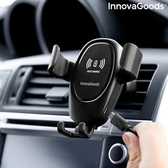 InnovaGoods Auto Handyhalterung mit verstellbaren Haken und Kabelloses Laden Schwarz