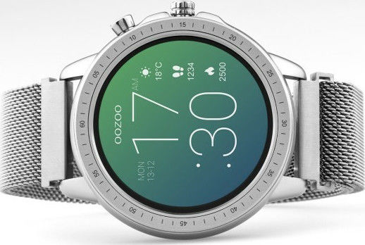 Oozoo Q00305 45mm Smartwatch με Παλμογράφο (Ασημί)