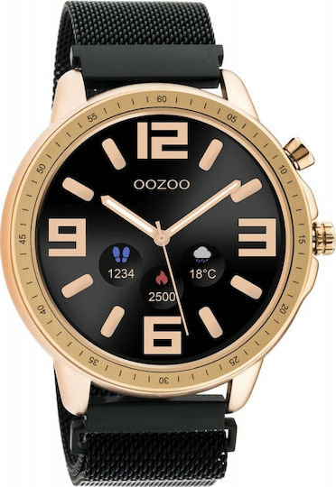Oozoo Q00308 45mm Smartwatch με Παλμογράφο (Ροζ Χρυσό)