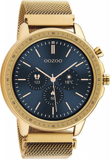 Oozoo Q00307 45mm Smartwatch με Παλμογράφο (Ροζ Χρυσό)