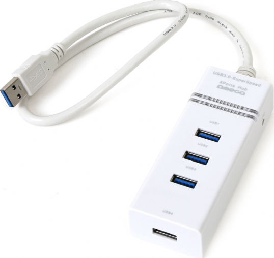 Omega OUH34 Hub 4 Θυρών USB 2.0 με σύνδεση USB-A Λευκό