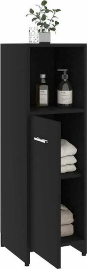 vidaXL Floor Bathroom Column Cabinet L30xD30xH95cm Black