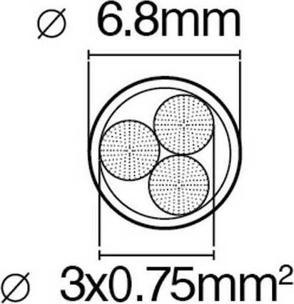 VK Lighting Fabric Cable 3x0.75mm² 1m in Beige Color 1m 47143-049654