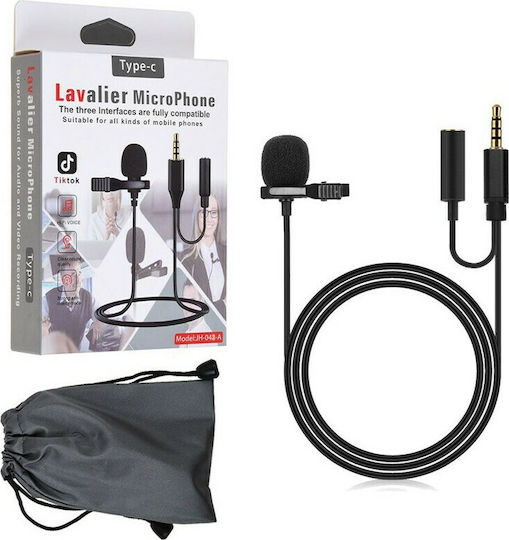 Hands-Free Lavalier Set Electret Microphone 3.5mm Πέτου, Clip On Journalistic Jack 3.5mm