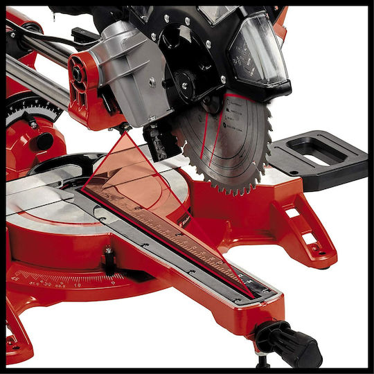 Einhell TC-SM 2534/1 Dual Fierăstrău Cu Tăietor De Unghi La Rețea 2350W Glisant Cu Ghid De Tăiere Laser Și Diametru Disc 250mm