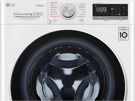 LG Πλυντήριο Ρούχων 8.5kg με Τεχνολογία Ατμού 1200 Στροφών AI DD F2WV5S8S0E