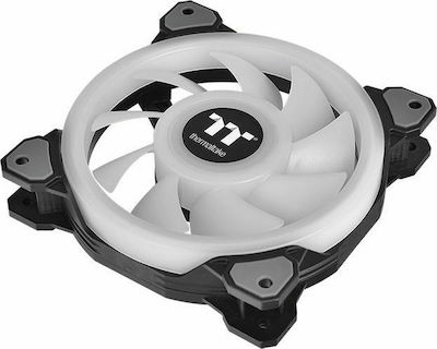 Thermaltake Riing Quad 14 RGB Radiator Fan TT Premium Gehäuselüfter 140mm mit Verbindung 4-Pin PWM 1Stück Schwarz