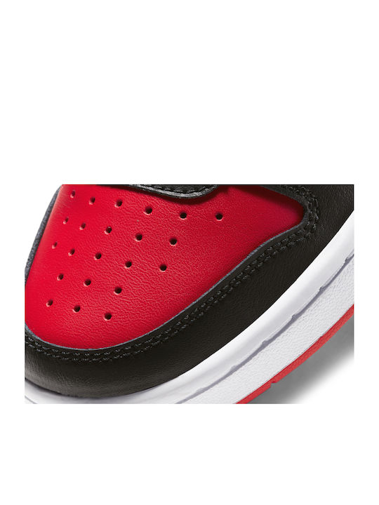 Court Borough Mid 2 Kinder Sportschuhe Basketball mit Schnürsenkeln Schwarz / University Red / Weiß
