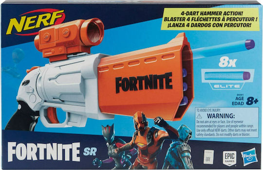 Nerf Εκτοξευτής SR with 4-Dart Hammer Action Fortnite pentru 8++ ani E9391