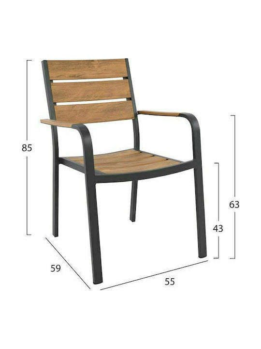 HomeMarkt Garden & Outdoor Furniture Sets Dining Room Set 3 Pieces Anthracite