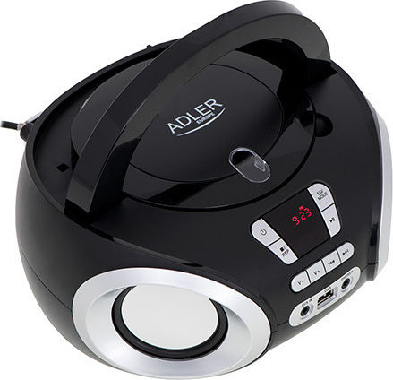 Adler CD Boombox Φορητό Ηχοσύστημα με CD / MP3 / USB / Ραδιόφωνο Μαύρο