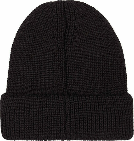 Beanie Ανδρικός Σκούφος με Rib Πλέξη σε Μαύρο χρώμα