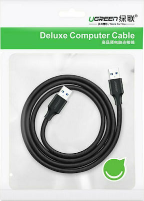 Ugreen USB 2.0 Cablu USB-A de sex masculin - USB-A de sex masculin Negru 3m 30136