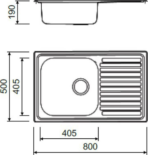 Macart Eco D100 Ένθετος Inox Σατινέ Μ80xΠ50cm Ασημί