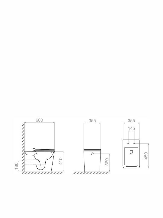 Pyramis Niovi Rimless Floor-Standing Toilet that Includes Slim Soft Close Cover White