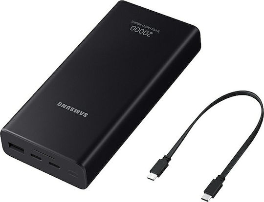 Samsung Power Bank 20000mAh 25W mit USB-A Anschluss und 2 USB-C Anschlüssen Stromlieferung Dark Grey