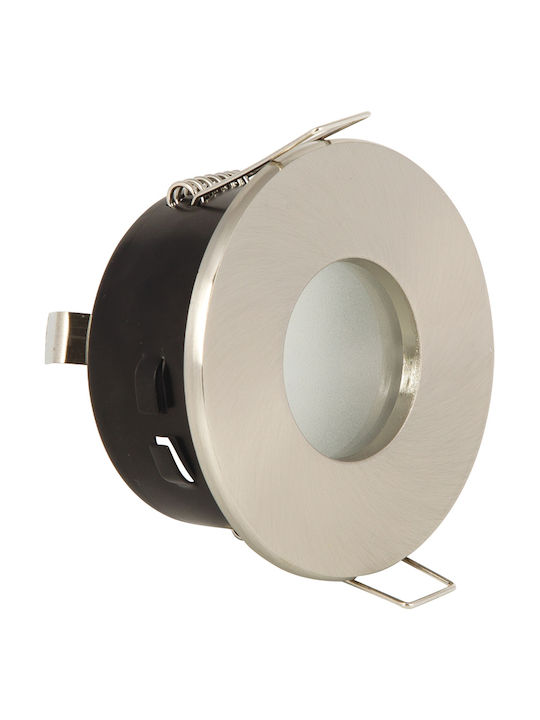 VK Lighting Στεγανό Σποτ Οροφής Εξωτερικού Χώρου GU5.3 MR16 σε Ασημί Χρώμα 64173-018121