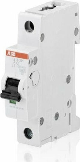 Abb SH201T-C16 1-Pole Automatic Circuit Breaker 16A 3ΚΑ C 1Ρ 16Α 70352