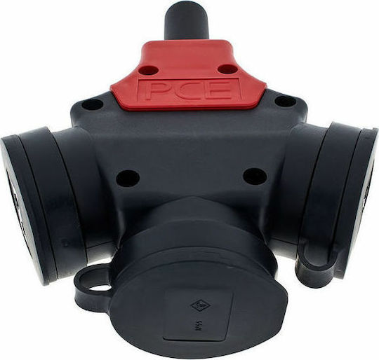 PCElectric Female Industrial Socket 3-way Rubber Adaptor with IP44 Cap ΑΚ-ΡΕ-25311