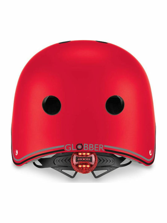 Globber Primo Lights Kids' Helmet for City Bike Red with LED Light XS/S (48-53 cm) Red