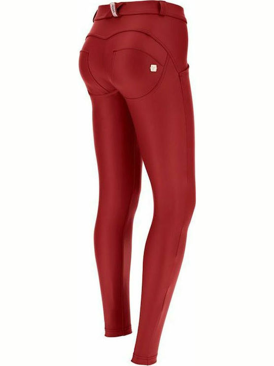 WR.UP Γυναικείο Υφασμάτινο Παντελόνι Push-up σε Skinny Εφαρμογή Κόκκινο