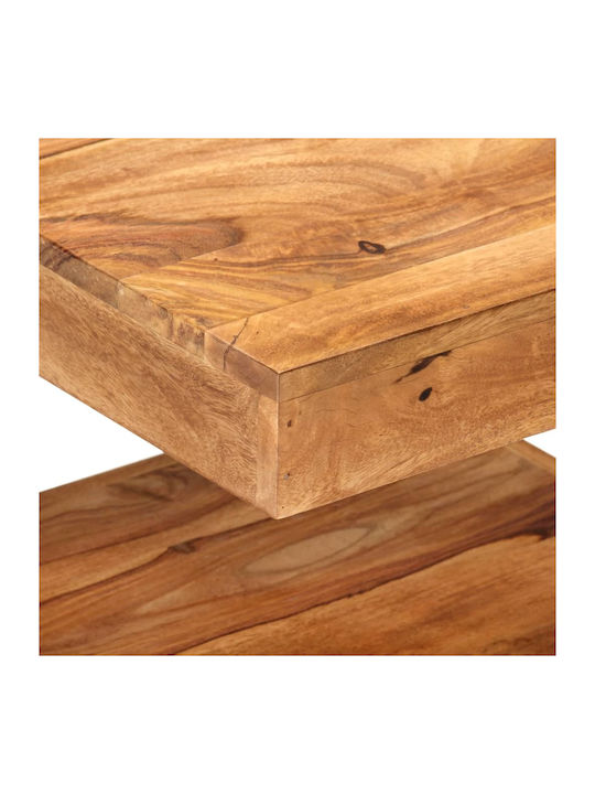 Square Side Table Made of Solid Wood Beige 45x45x40 cm