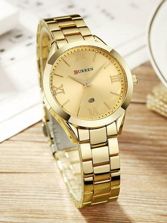 Curren Women's Watch with Gold Metal Bracelet
