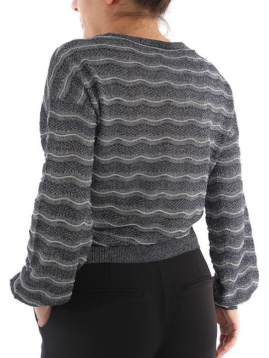 Only Women's Long Sleeve Sweater Striped Gray