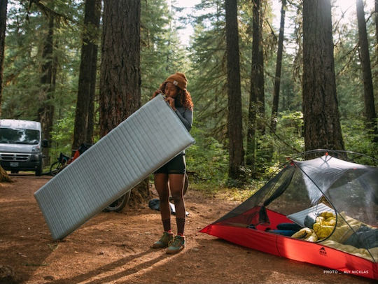 Thermarest NeoAir Topo Single Camping Sleeping Mat Regular 183x51cm Thickness 7.6cm in Gray color