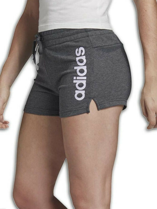 Adidas Essentials Linear Logo Women's Terry Sporty Shorts Gray