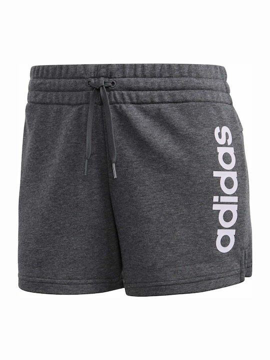 Essentials Linear Logo Women's Terry Sporty Shorts Gray