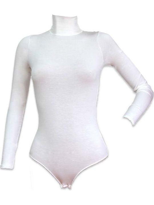 Long Sleeve Turtleneck Bodysuit 90-91910 White